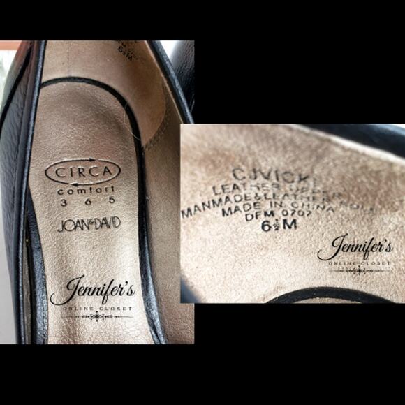 Joan & David Circe Black Leather Pumps Size 6.5M - Picture 7 of 10